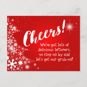 Carte Postale Après Noël Fête Potluck Invitation