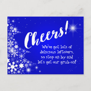 Carte Postale Après Noël Fête Potluck Invitation