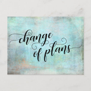 Carte Postale Aqua Changement de Plans Report de Mariage Avis