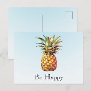 Carte Postale Aqua Ombre Joyeux Ananas Tropical