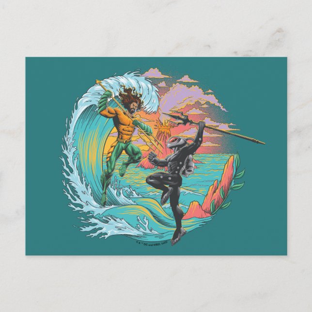 Carte Postale Aquaman & Black Manta Raz-de-marée (Devant)