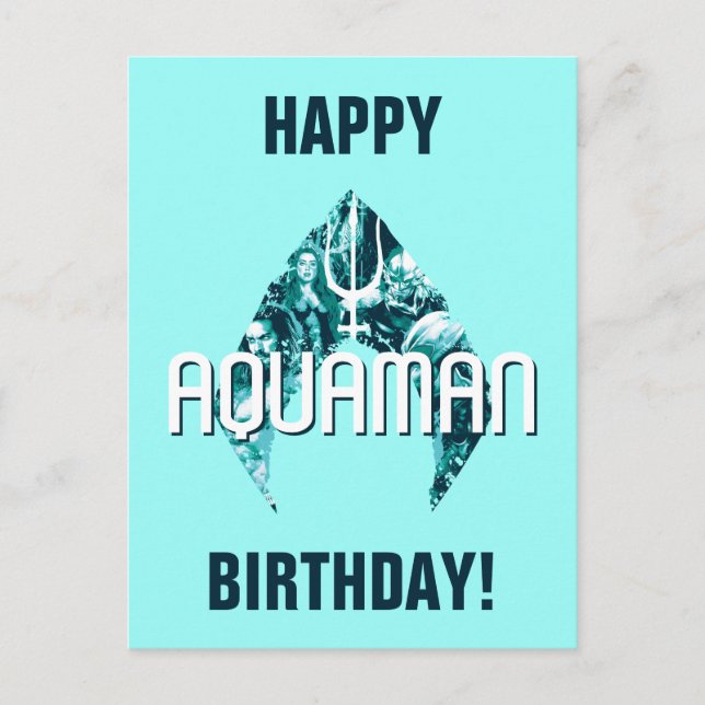 Carte Postale Aquaman | Orin, Mera, Orm & Manta Noir En Symbole (Devant)