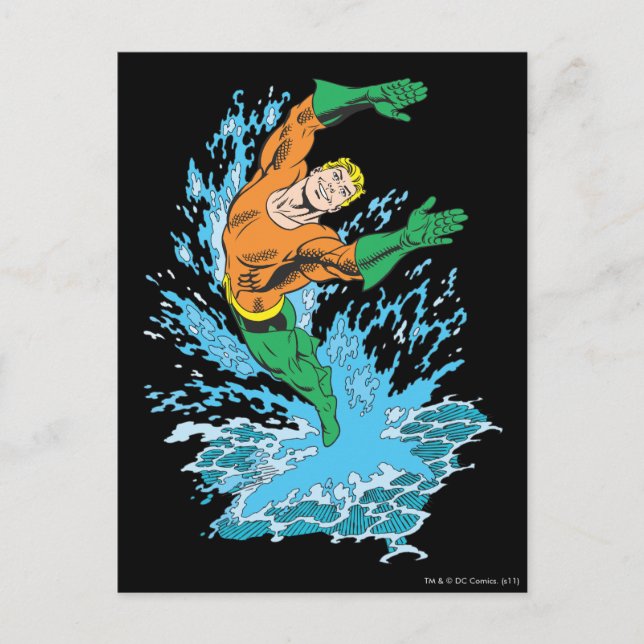 Carte Postale Aquaman saute dans la vague (Devant)