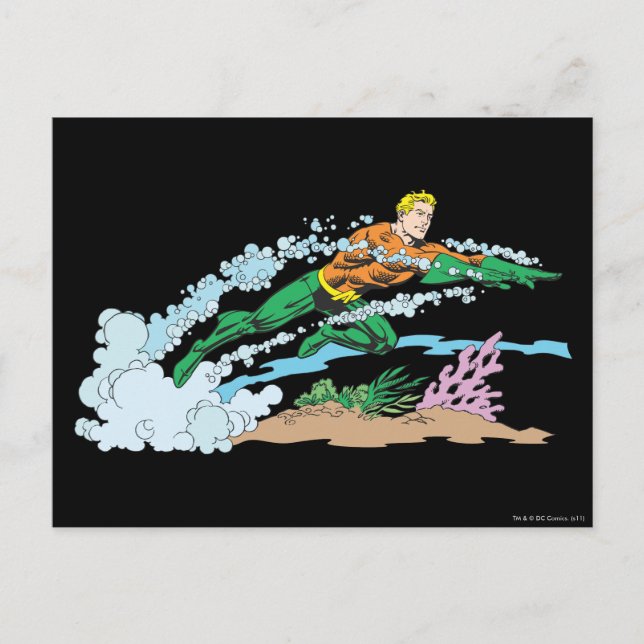 Carte Postale Aquaman saute sur Coral (Devant)