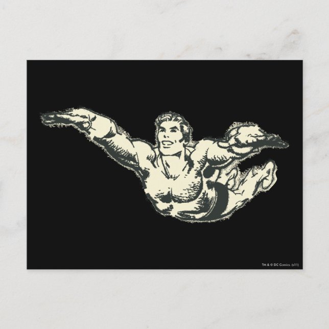 Carte Postale Aquaman Soars BW (Devant)