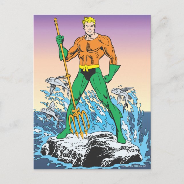 Carte Postale Aquaman Stand Avec Spear (Devant)