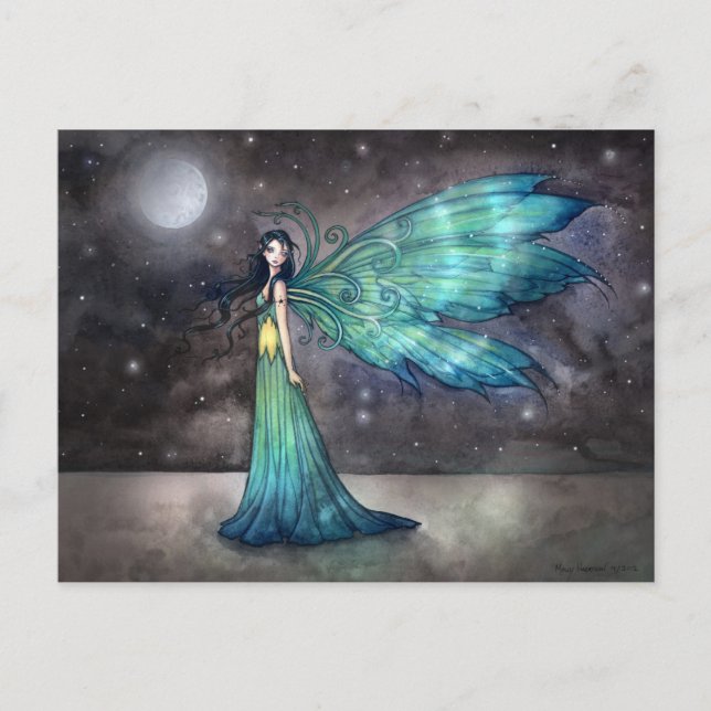 Carte Postale Aquamarine Eve Féerie céleste Fée Imaginaire Art (Devant)