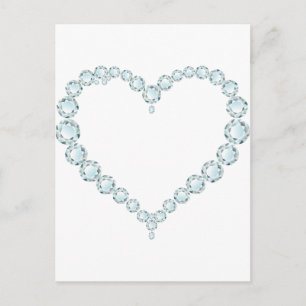 Carte Postale Aquamarine Gem Heart