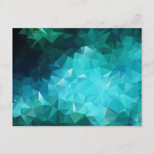 Carte Postale Aquamarine polygonale Abstrait
