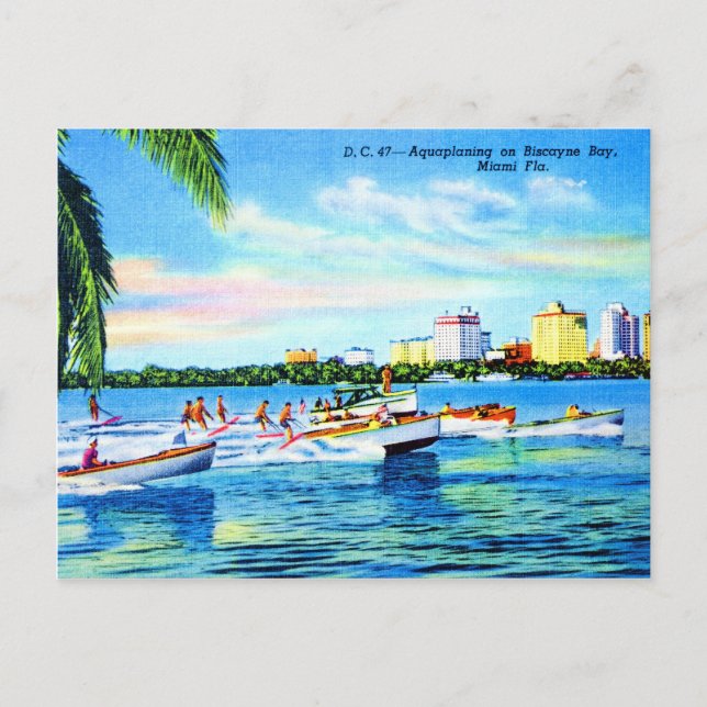 Carte Postale Aquaplanissement sur la baie de Biscayne, Miami, F (Devant)