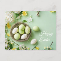 Carte postale Aquarell Oster avec oeufs de Pâques 