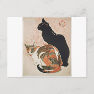 Carte Postale Aquarelle - 2 Chats - Théophile Alexandre Steinlen