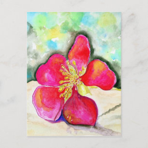 Carte Postale Aquarelle à fleurs rose mystère