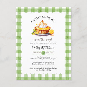 Carte Postale Aquarelle à tourte Little Cutie En vichy Baby show