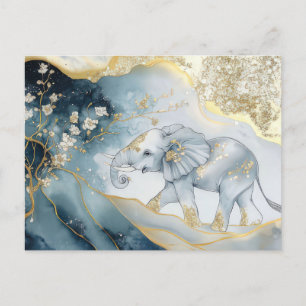 Carte Postale Aquarelle abstraite Illustration d'un éléphant