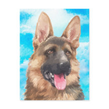 Aquarelle alsacienne d'animal familier du chien de