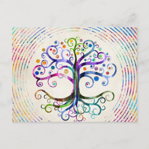 Carte Postale Aquarelle Arbre de vie
