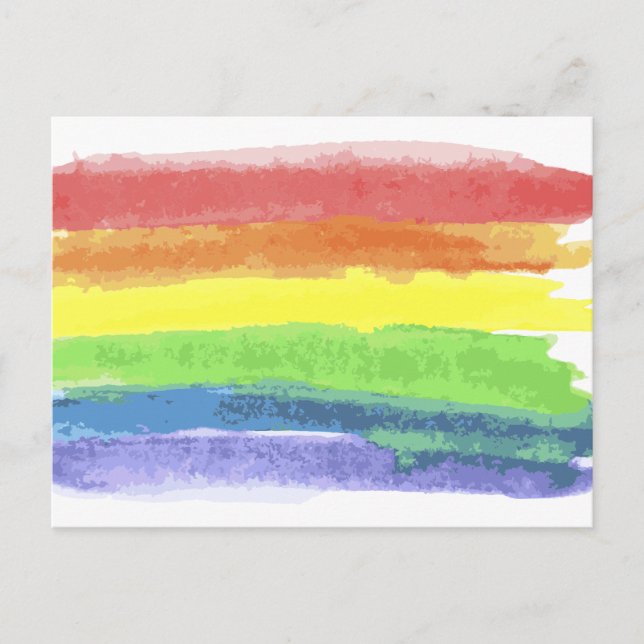 Carte Postale Aquarelle arc-en-ciel (Devant)