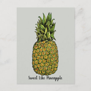 Carte Postale Aquarelle Art mignon ananas
