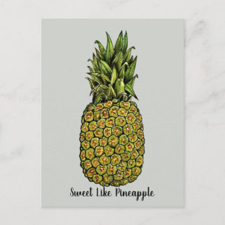 Carte Postale Aquarelle Art mignon ananas