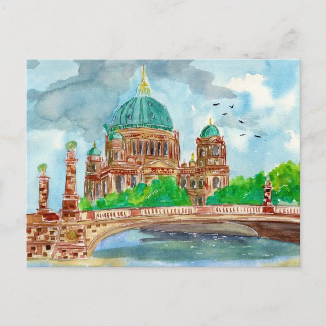 Carte Postale Aquarelle Berliner Dom (Devant)