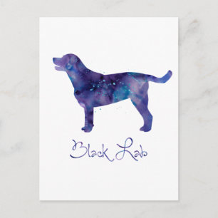 Carte Postale Aquarelle Black Lab