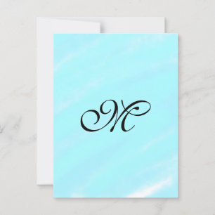 Carte Postale Aquarelle bleu vert monogramme ajouter le pastel l
