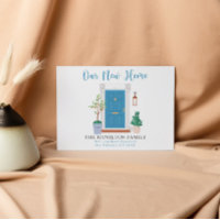 Aquarelle Bleue Porte Avant Nous Avons Déplacé Car