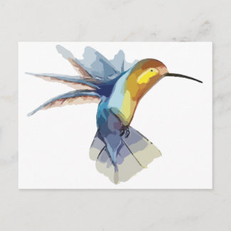 Carte Postale aquarelle colibri sketch pacifique