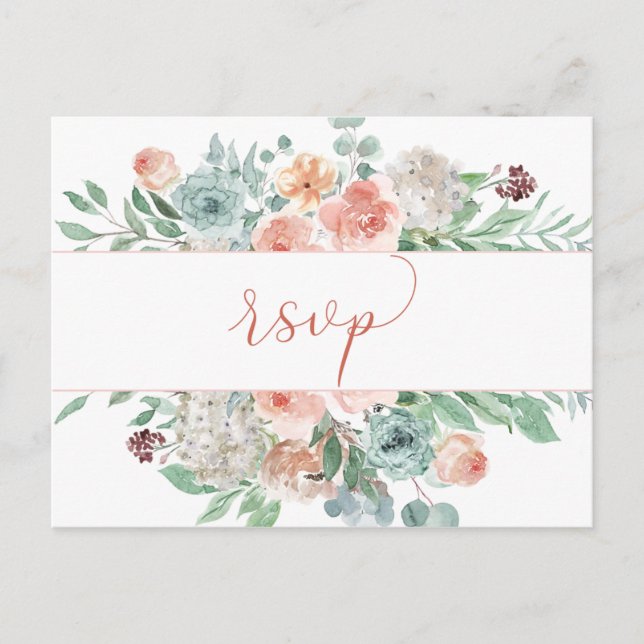 Carte Postale Aquarelle d'abricot en floraison RSVP Floral (Devant)