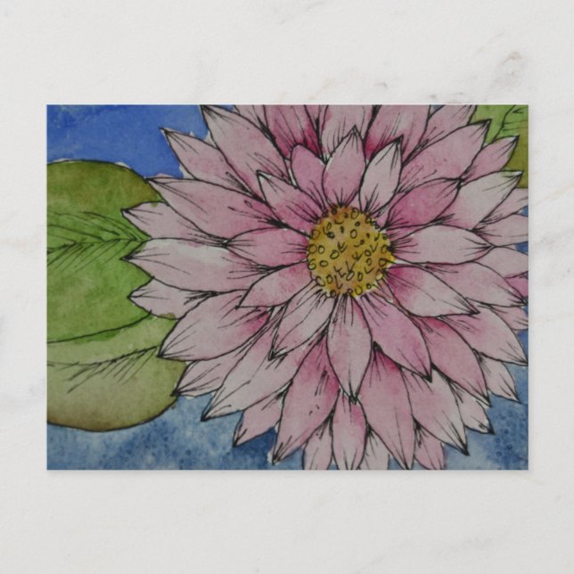 Carte Postale Aquarelle Dahlia (Devant)