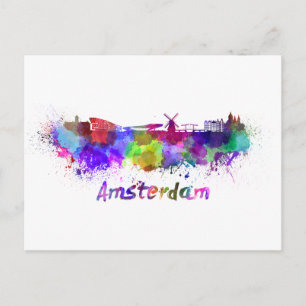 Carte Postale Aquarelle d'Amsterdam