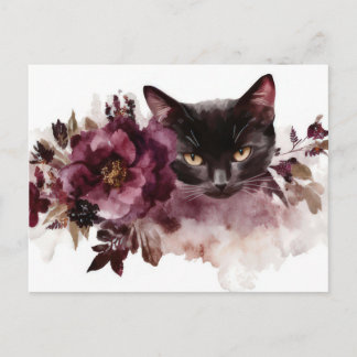 Carte postale aquarelle de chat