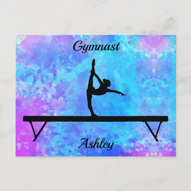 Carte Postale Aquarelle de faisceau de gymnastique (Devant)