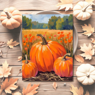 Carte Postale Aquarelle de feuillage d'automne de champ de citro