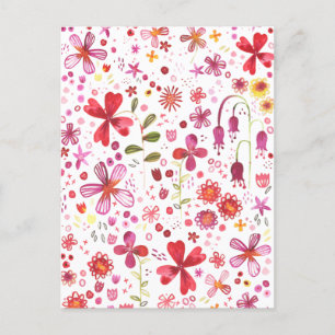 Carte Postale Aquarelle de fleurs sauvages