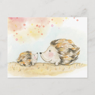 Carte Postale Aquarelle de haies de bois d'automne