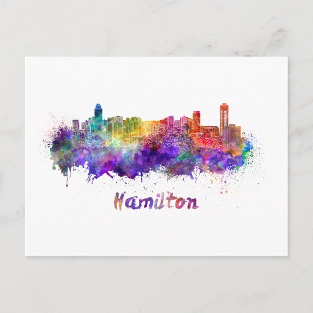 Carte Postale Aquarelle de Hamilton (Devant)