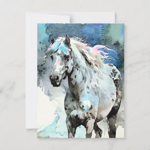 Carte Postale Aquarelle de jument d'Appaloosa