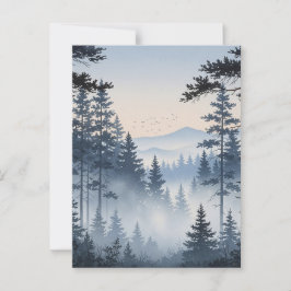 Carte Postale Aquarelle de la forêt de pins