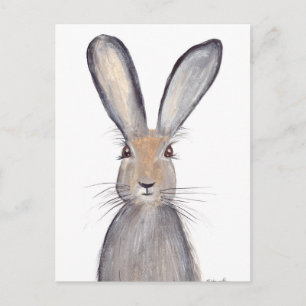 Carte Postale Aquarelle de lapin lièvre