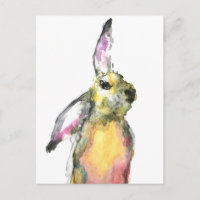 Aquarelle de lièvre animal mignon lapin coloré