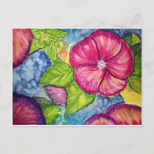 Carte Postale Aquarelle de l'Imaginaire Hibiscus