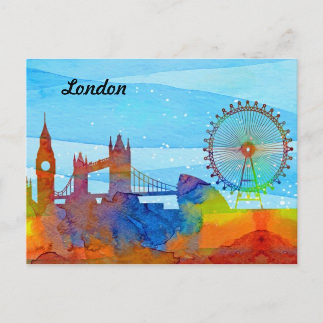 Carte Postale Aquarelle de Londres (Devant)