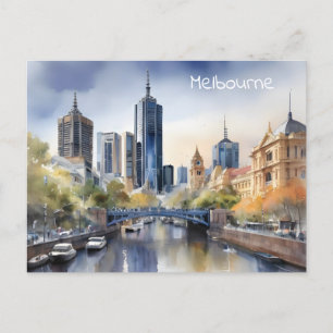 Carte Postale Aquarelle de Melbourne