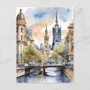 Carte Postale Aquarelle de Melbourne
