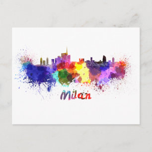 Carte Postale Aquarelle de Milan