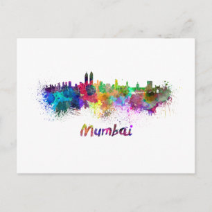 Carte Postale Aquarelle de Mumbai