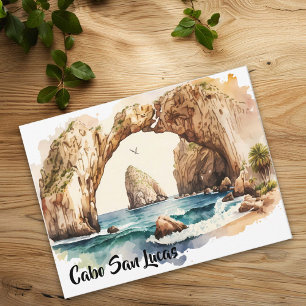 Carte Postale Aquarelle de plage de Cabo San Lucas