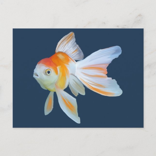 Carte Postale Aquarelle de poisson rouge fantastique (Devant)
